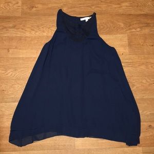 Navy blue chiffon dress